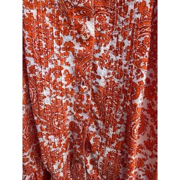 J. Crew Ruffle Collar Mini Dress Sz Large Poplin Floral Bouquet Pockets - Picture 4 of 10